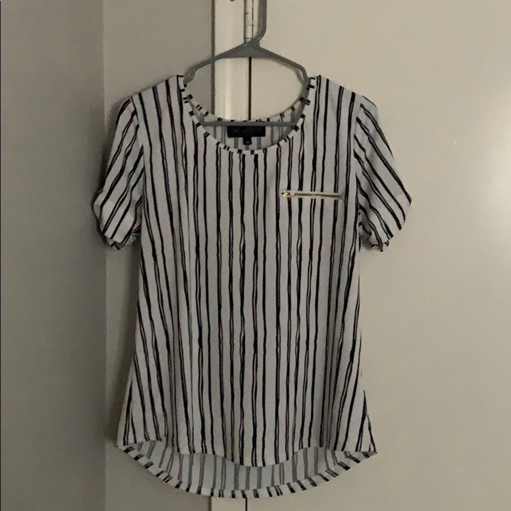 White and Black Blouse
